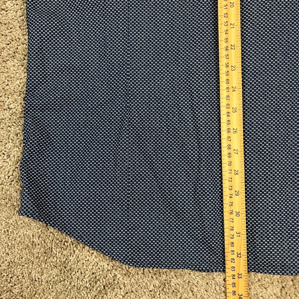 Banana Republic Button Down Shirt Mens XL Navy Geometric Grant Slim‎ Fit EUC
